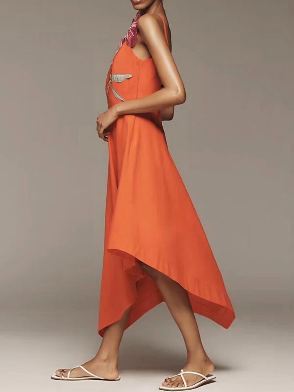 New Yukiko Noritake x Anthropologie Asymmetric Floral Midi Dress 6 NWT - Picture 6 of 8